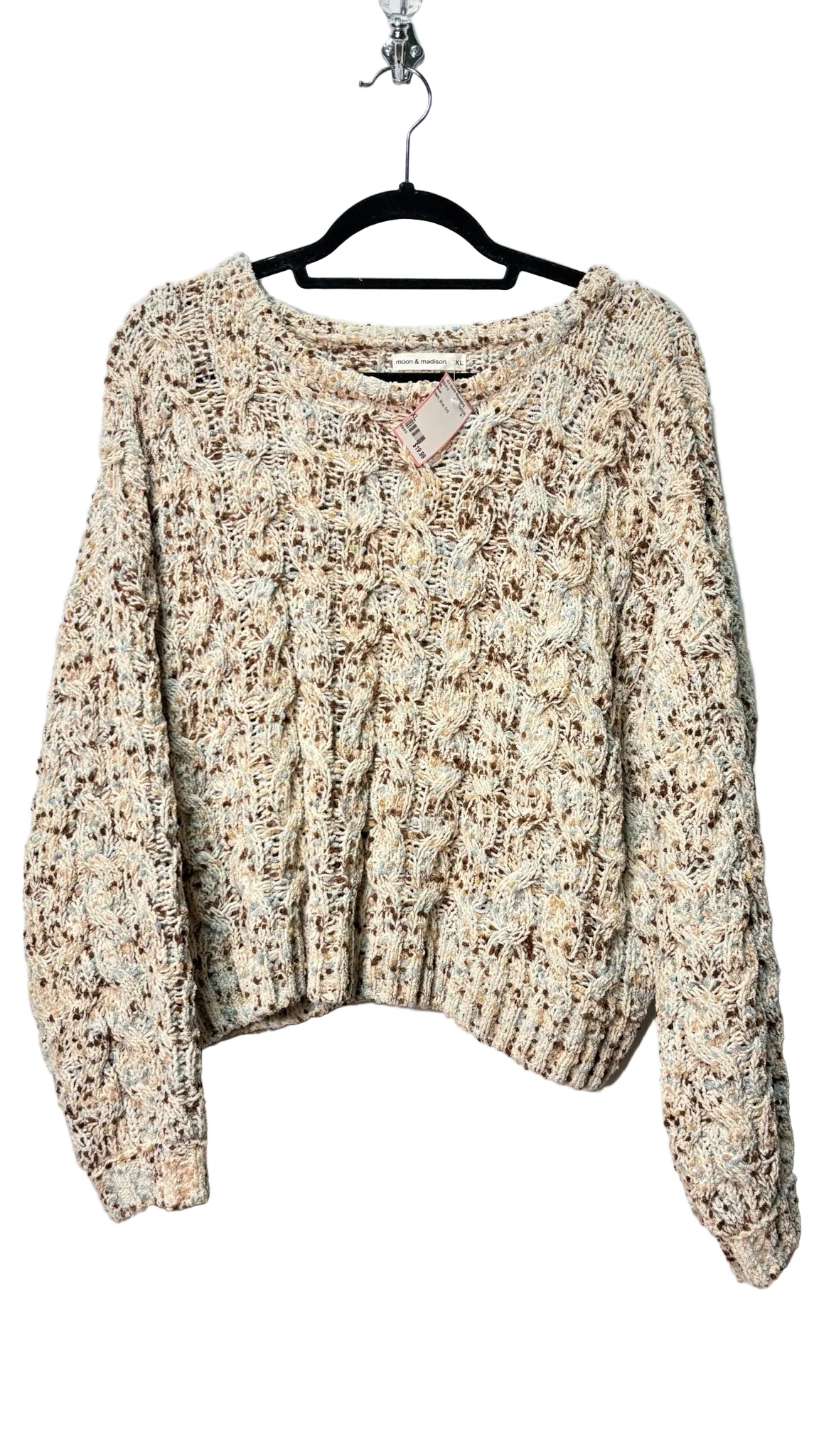 Size XL Moon Cream Blue Knit Top