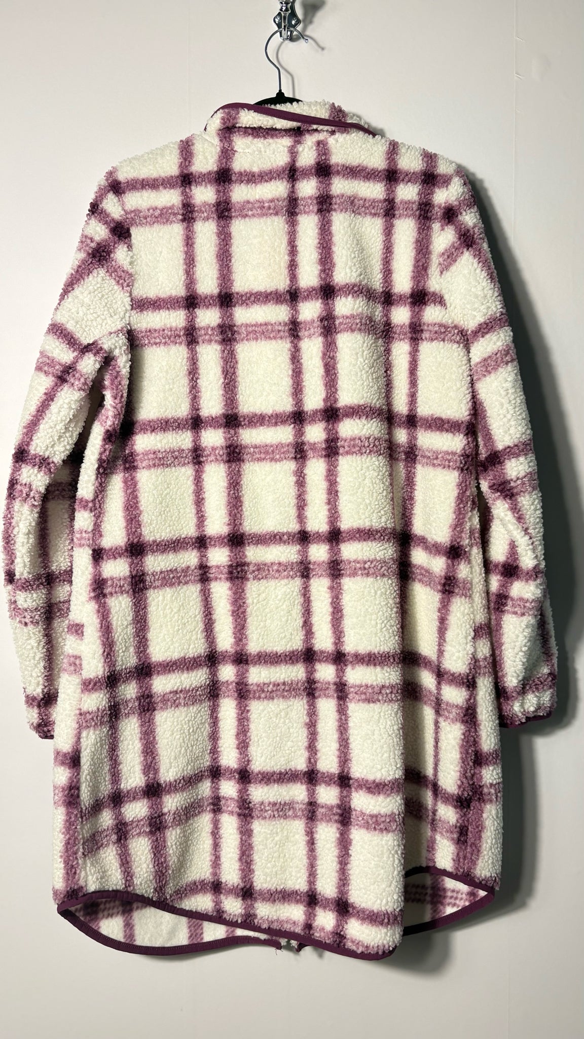 Size M White Purple Plaid Ladies Jacket