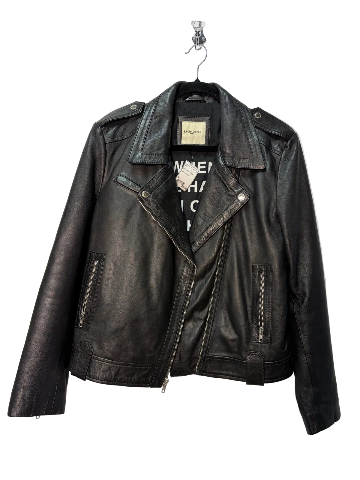 Size M Black Leather Ladies Jacket