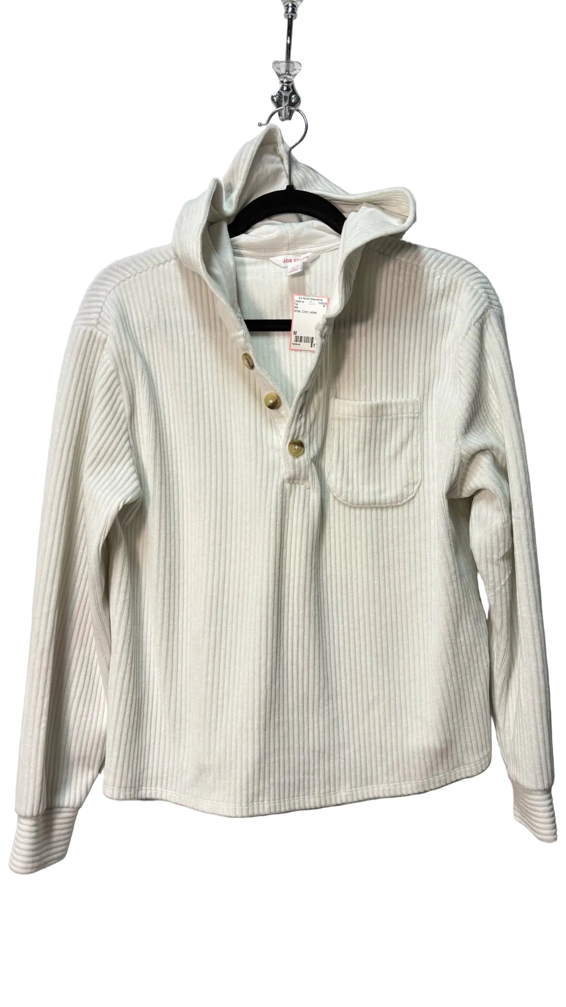 Size M Joe White Cord Ladies Top