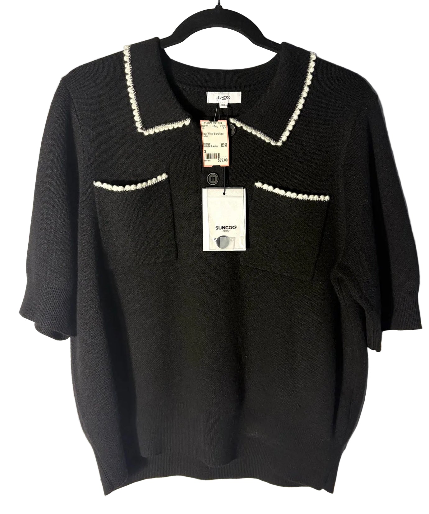 Size 3 Black White Brand New Ladies Top