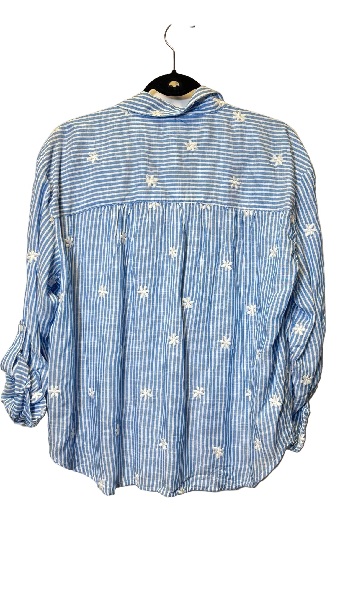 Size L Blue White Stripe Ladies Top