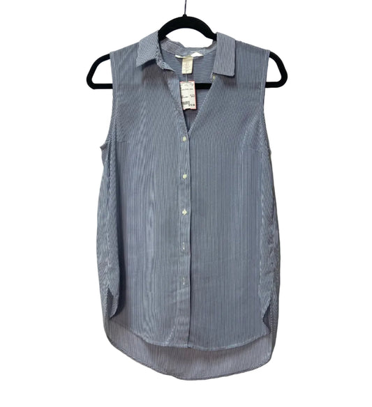 Size 2 H & M Blue White Stripe Ladies Top