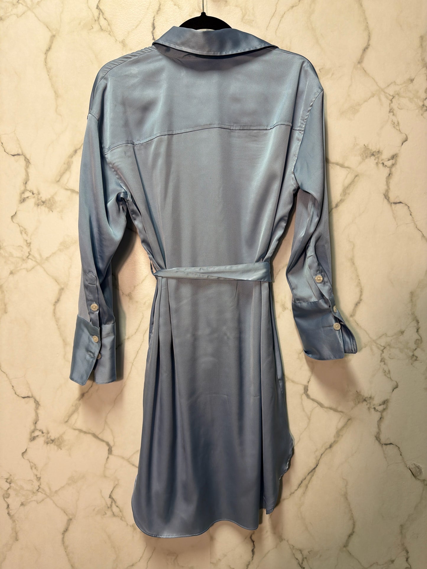 Size M Banana Republic Powder Blue Brand New Satin Ladies Dress