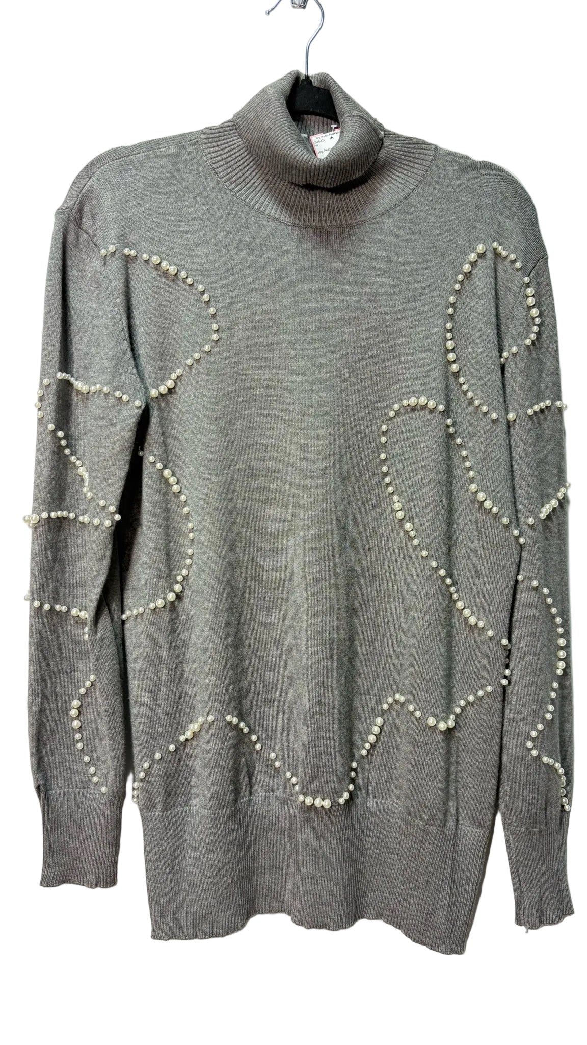 Size M Grey Pearls Ladies Top