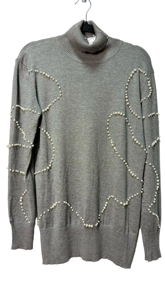 Size M Grey Pearls Ladies Top