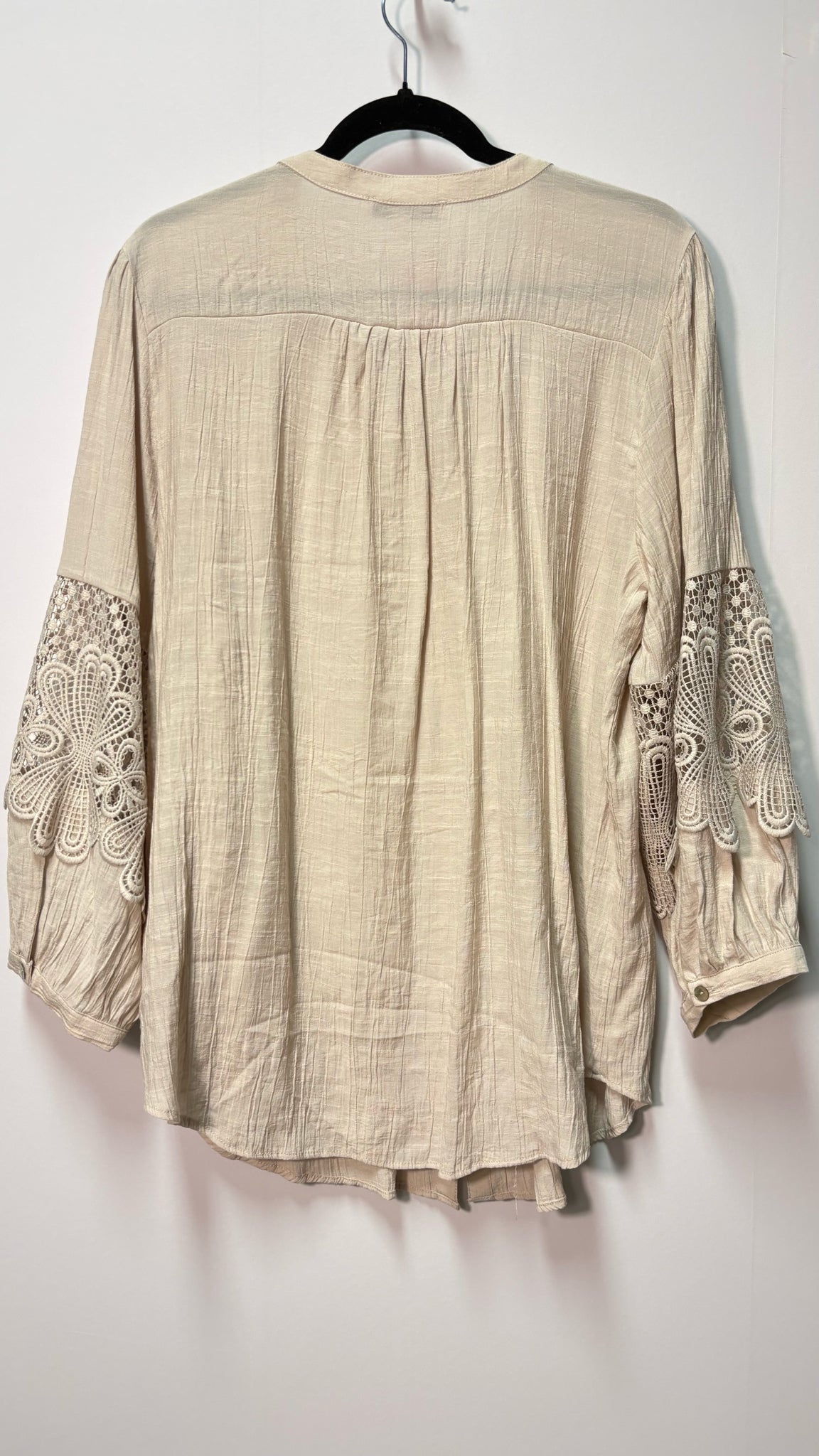 Size XL Cleo Beige Crochet Ladies Top