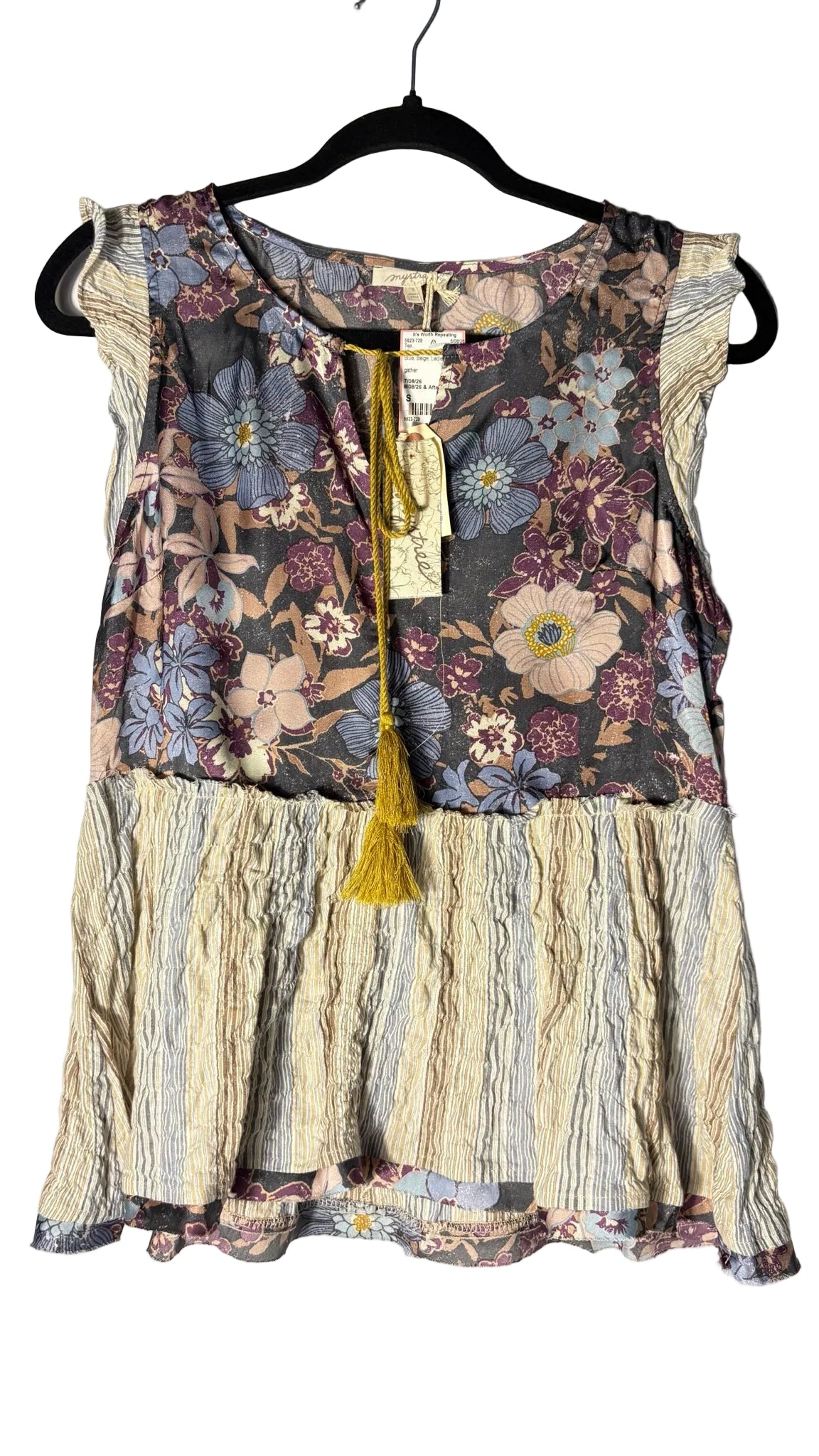 Size S Blue Beige Ladies Top