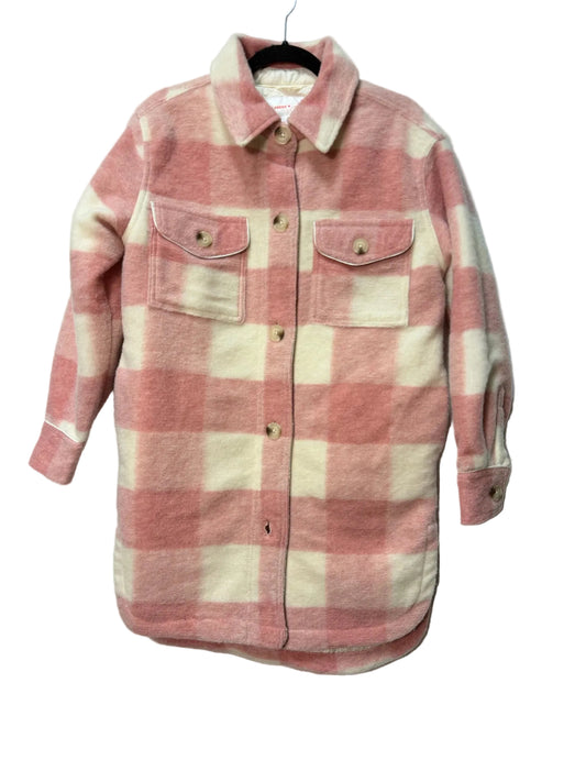 Joe Pink White Checkered Ladies Coat