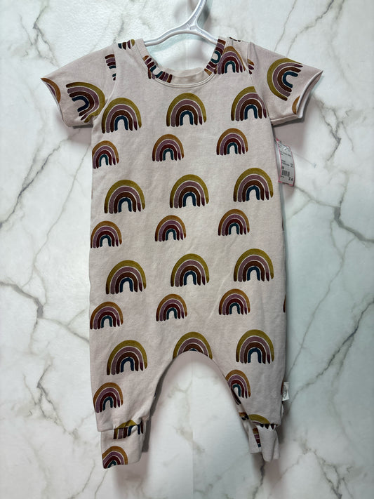 Size 6M Cream Burgundy Rainbow Unisex Onsie