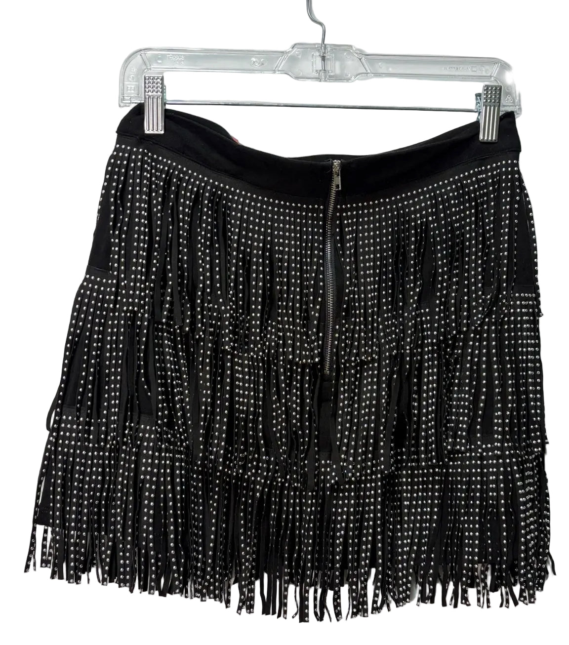 Size M Chelsea Black Silver Fringe Trim Ladies Skirt
