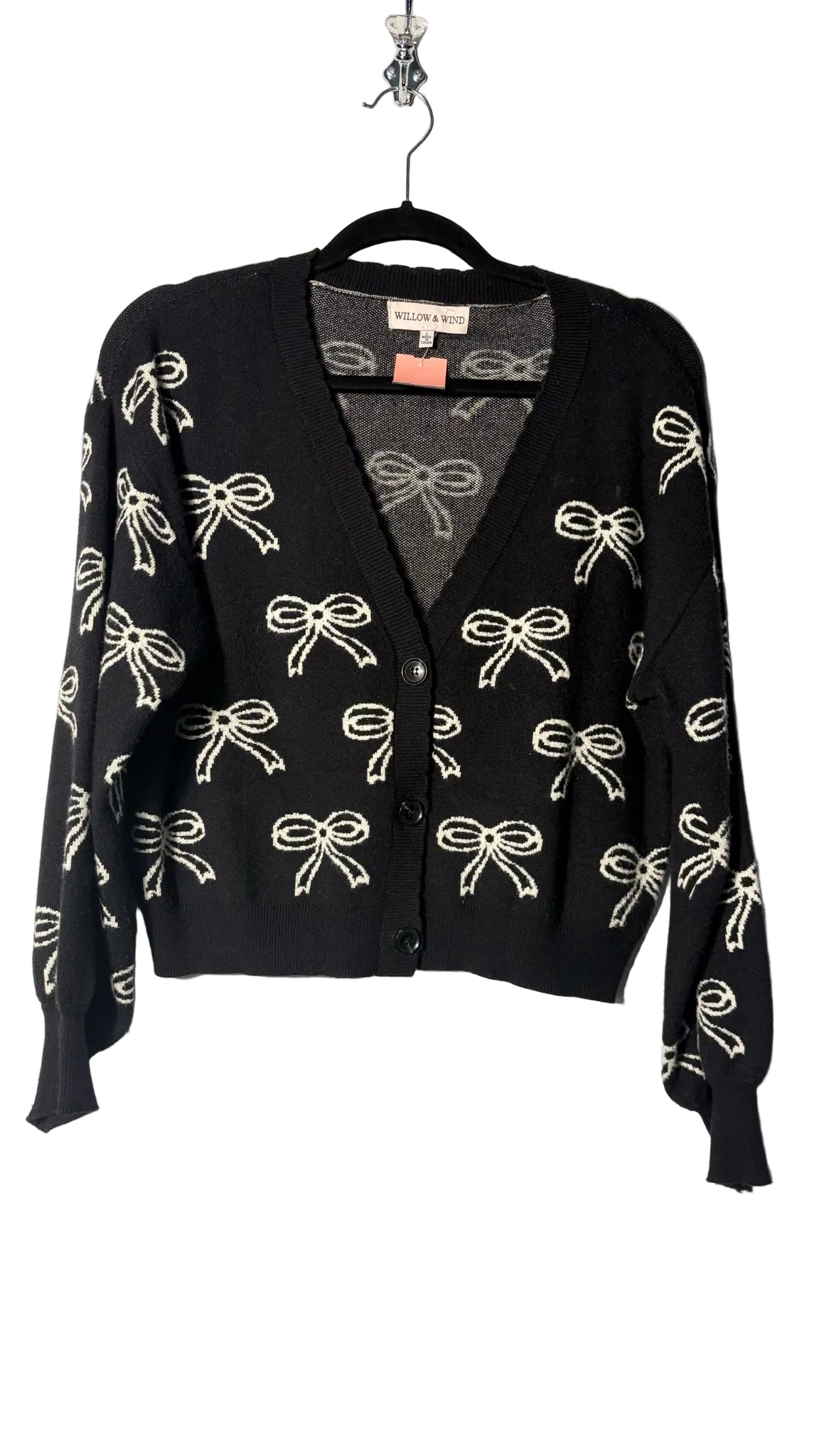 Size L Black Bow Ladies Cardi