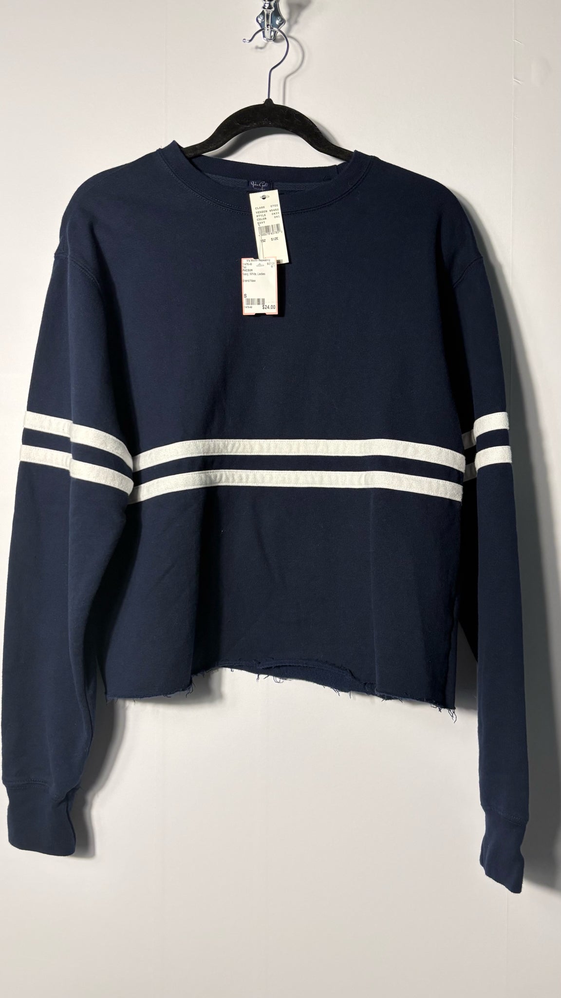 Size S PACSUN Navy White Ladies Top