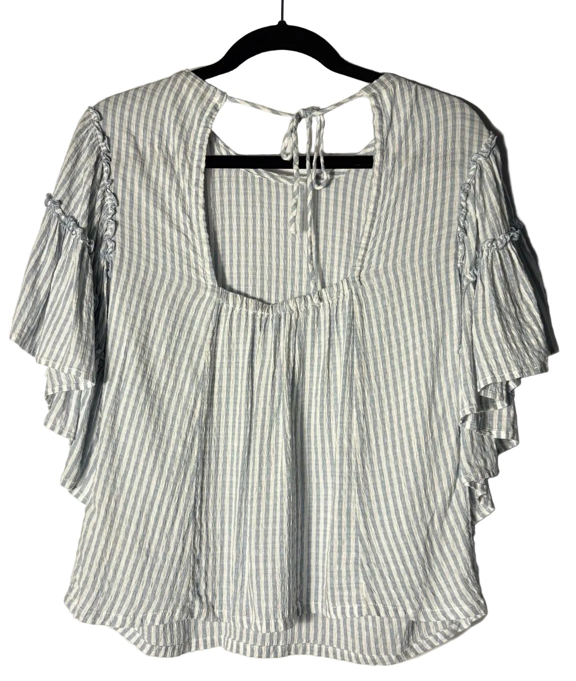 Size XS Anthropologie Light Blue White Stripe Ladies Top