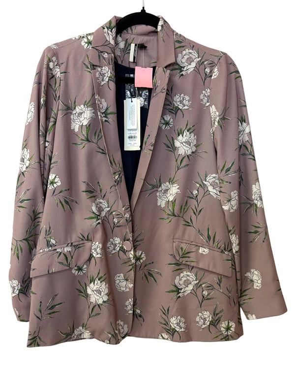 Size 6 Topshop Rose Green Floral Ladies Blazer