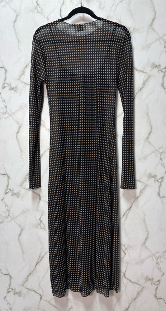 Size S Dish Black Cream Checkered Ladies Dress