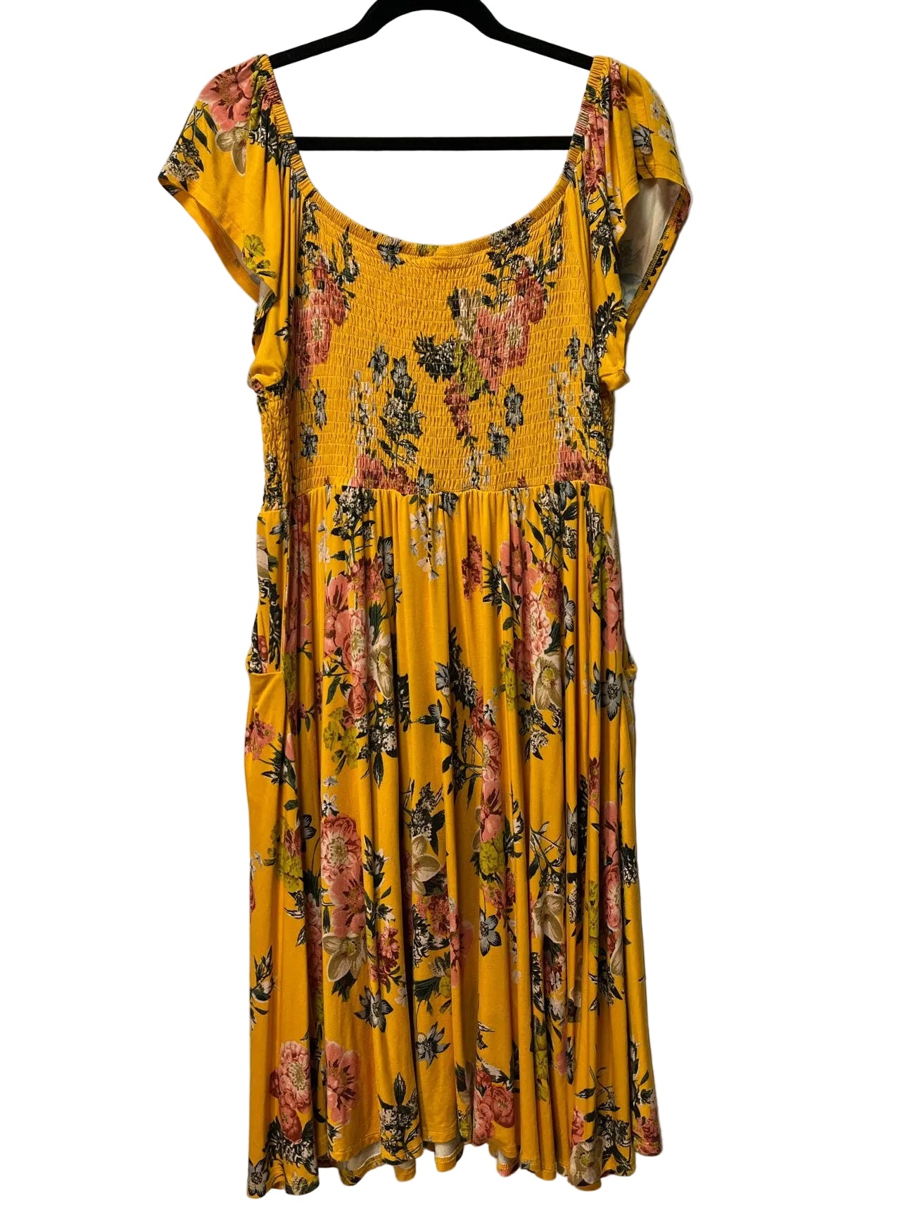 Size 2X Torrid Yellow Floral Ladies Dress