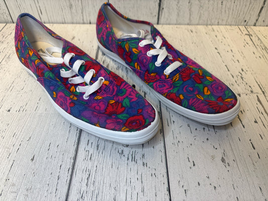 Size 9.5 Keds Blue Purple Floral Ladies Footwear/Ladies