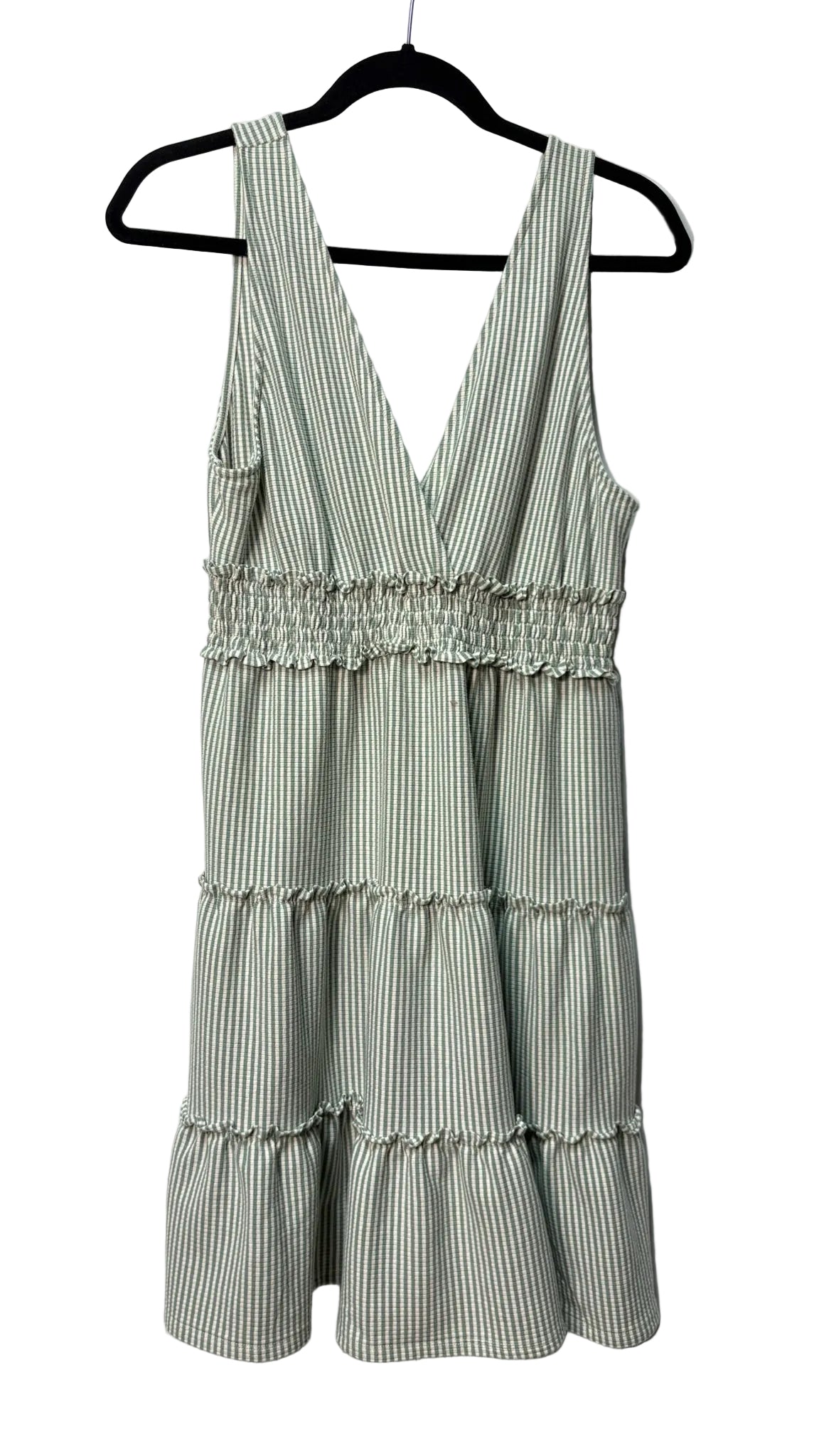 Size M American Eagle Green Print White Stripe Ladies Dress