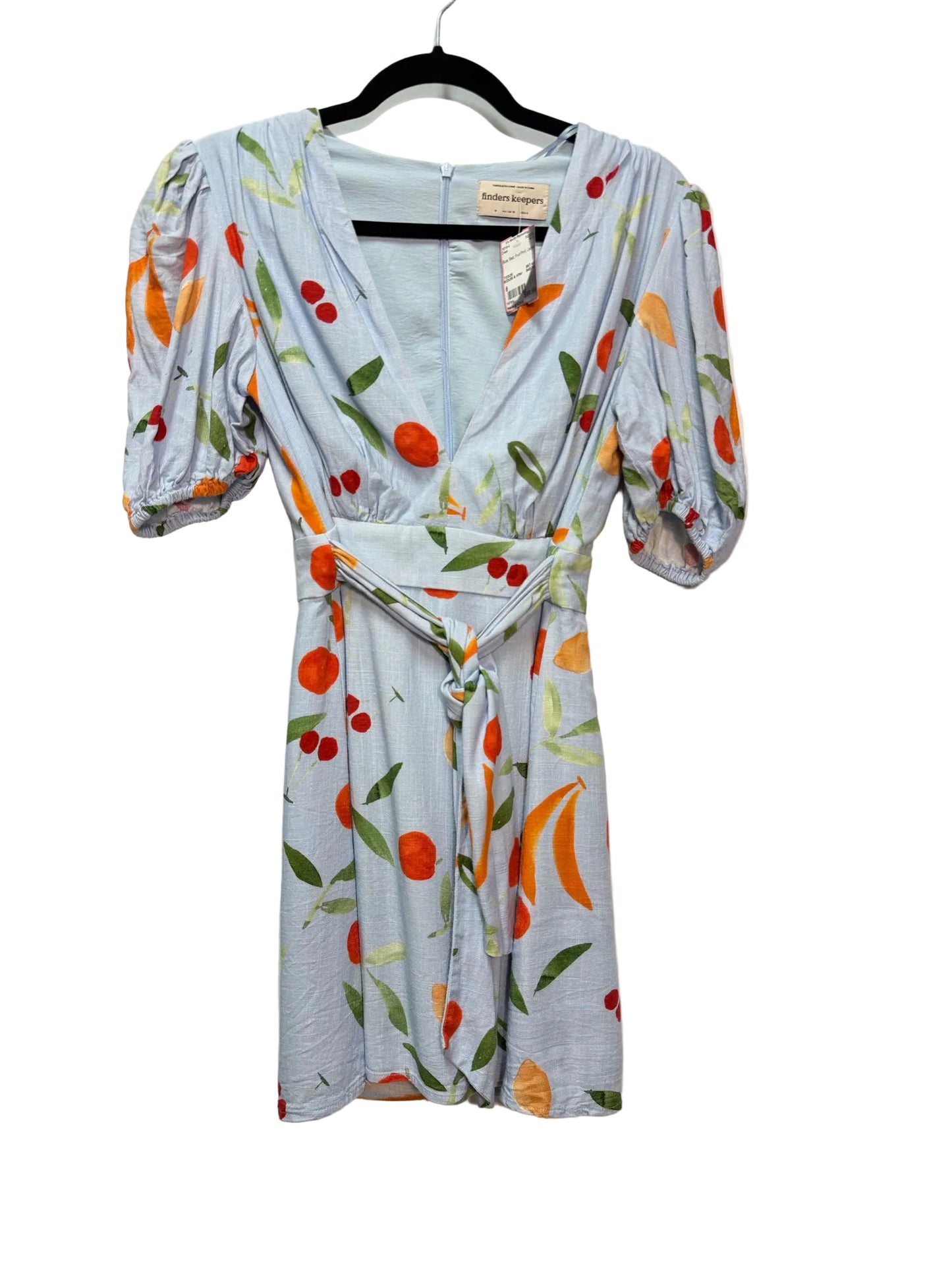 Size 6 Blue Red Fruit Print Ladies Dress