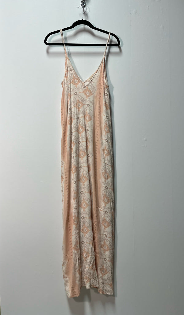 Size L White Pink Ladies Dress