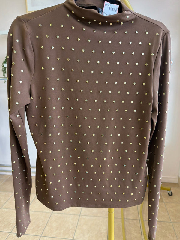 Size L H & M Brown Studs Ladies Top