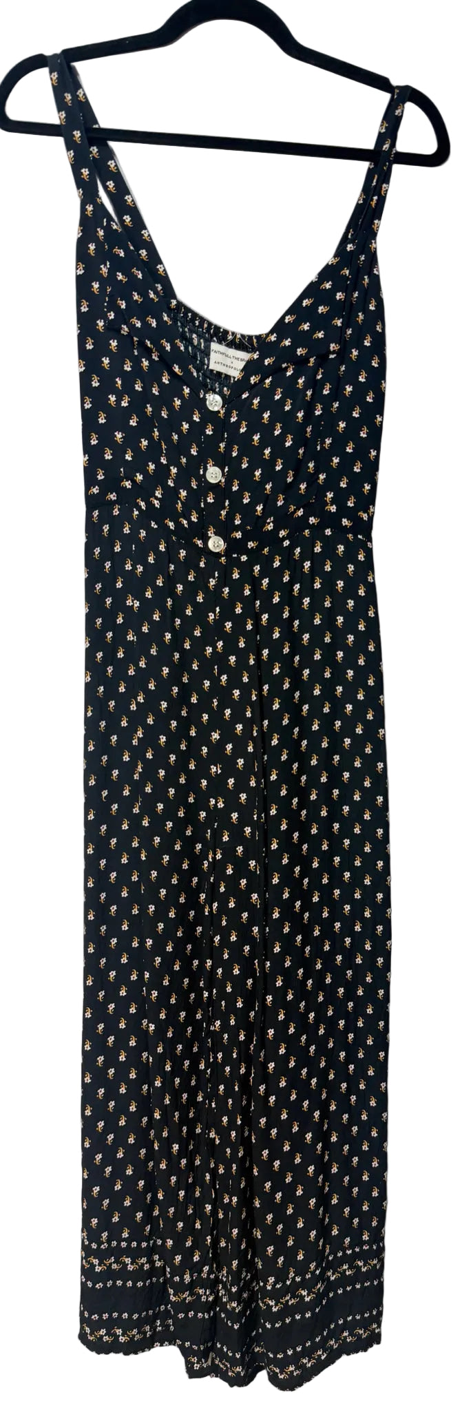 Size 6 Anthropologie Black Multi buttons Ladies Romper