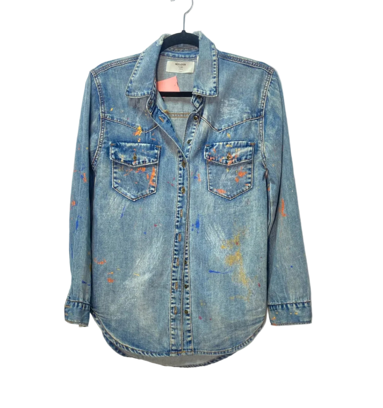 Size XS Denim Multi splatter Ladies Jacket