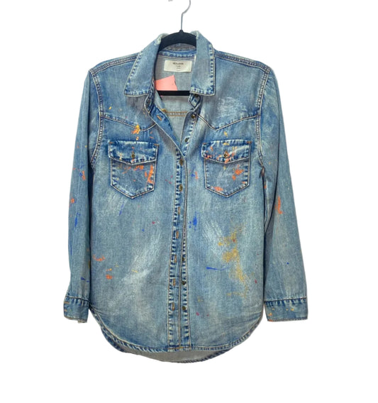 Size XS Denim Multi splatter Ladies Jacket