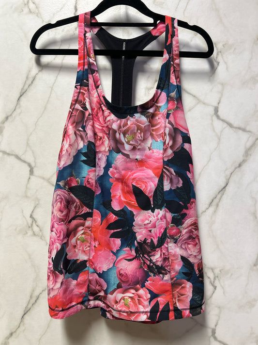 Size 8 Lululemon Pink Black Floral Ladies Top