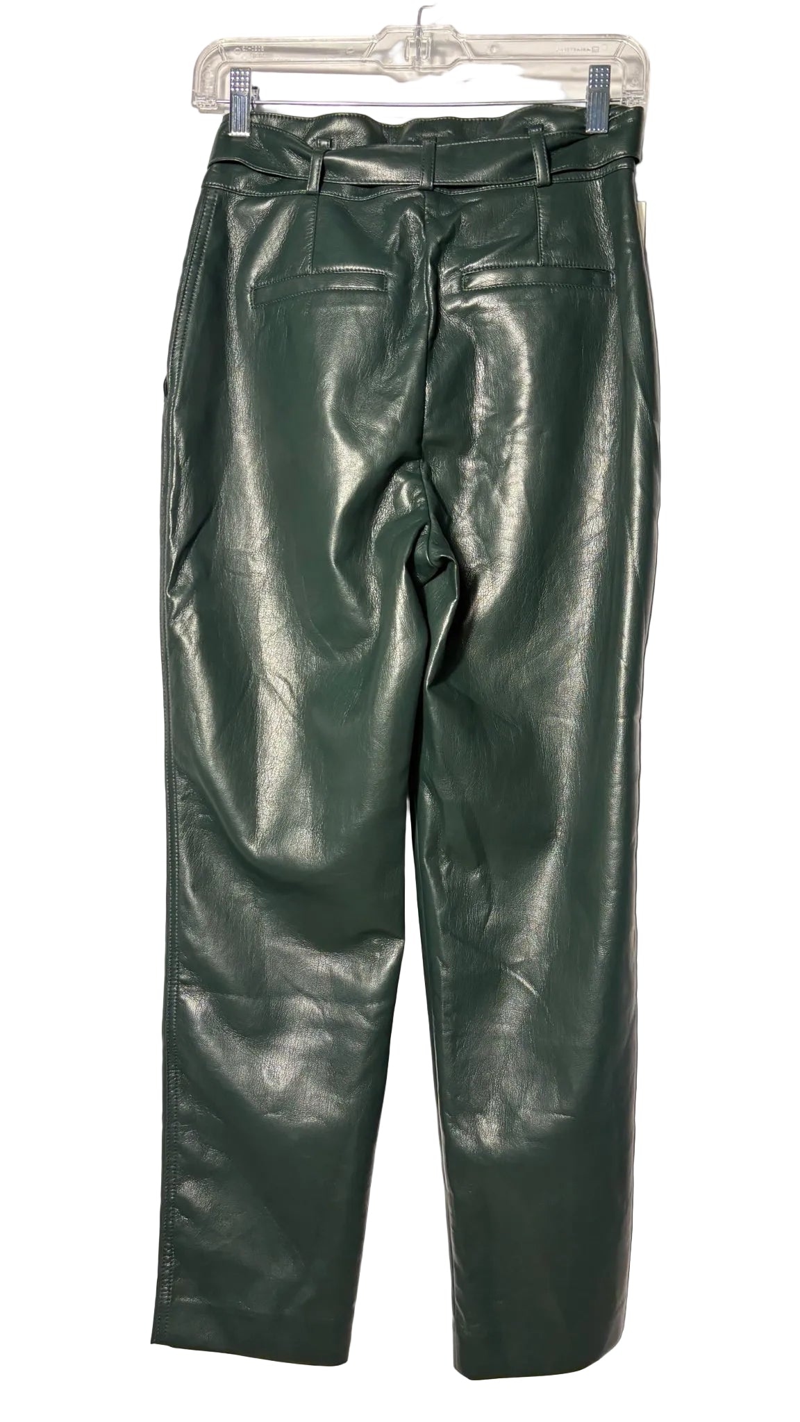 Size 2 Babaton Forest Green Vegan Leather Ladies Pants