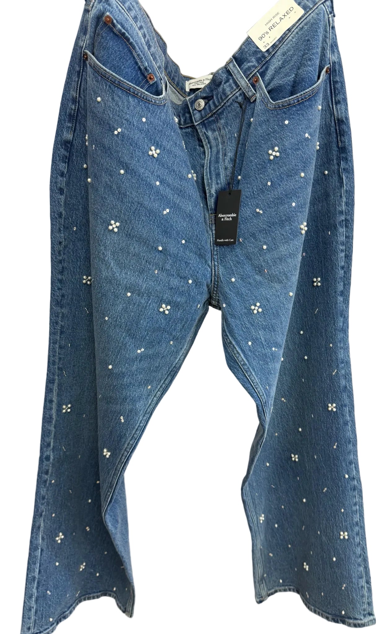 Size 33 Abercrombie Blue Silver Brand New Ladies Jeans