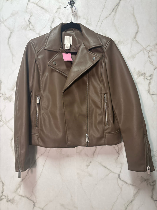 Size S H & M Brown Pleather Ladies Jacket
