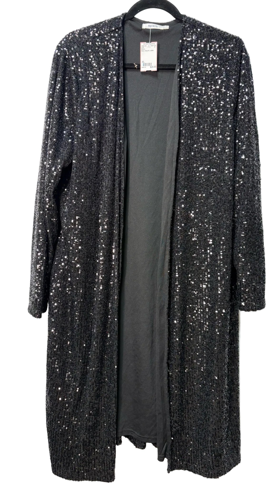 Size XL Ricki's Black Sequins Ladies Cardi
