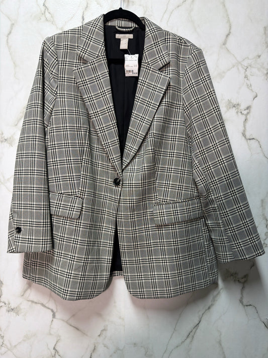 Size L H & M Blk/Wht Checkered Ladies Blazer