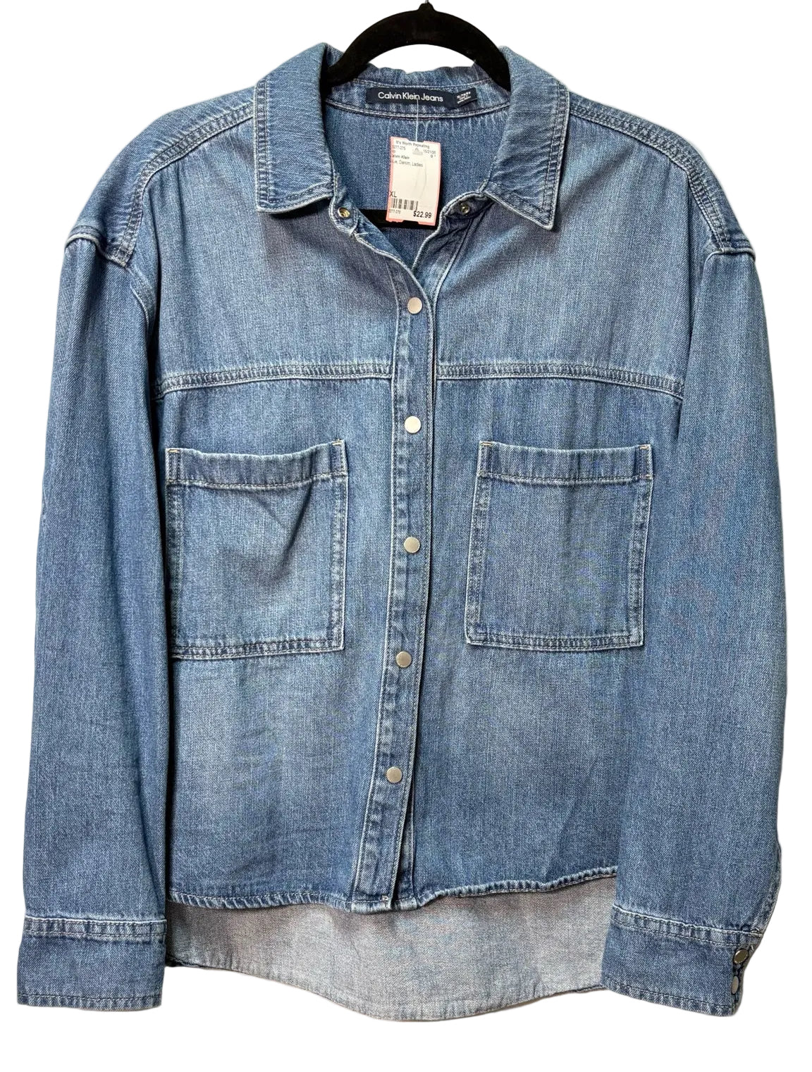 Size XL Calvin Klein Blue Denim Ladies Top