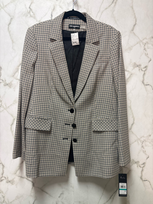 Size 16 Karl Lagerfeld Brown Black Checkered Ladies Jacket