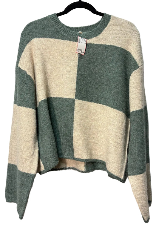 Size L Z Supply Green Cream Brand New Ladies Sweater