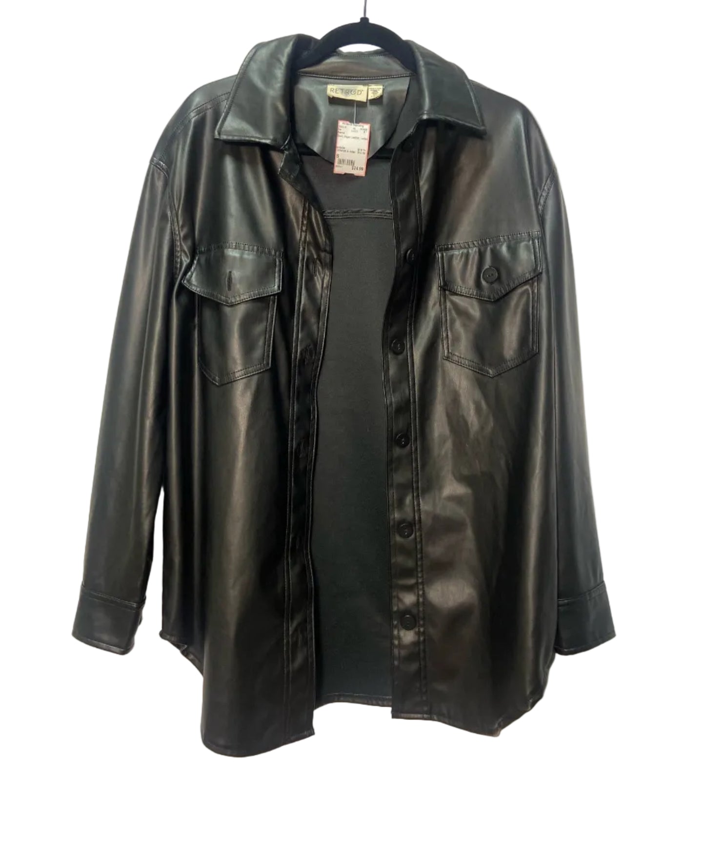 Size S Retrod Black Vegan Leather Ladies Top
