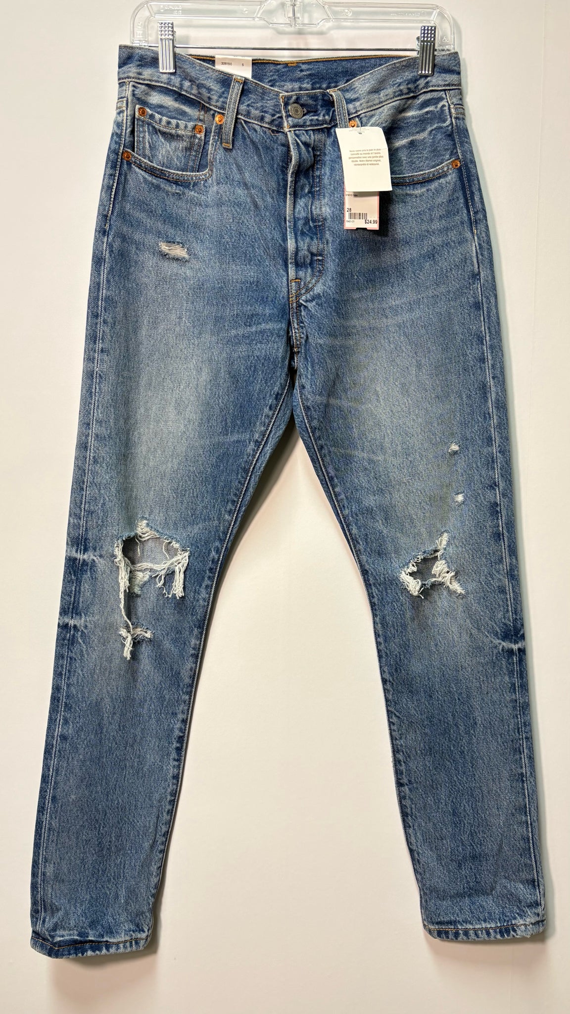 Size 28 Levis Blue Denim ripped Ladies Jeans