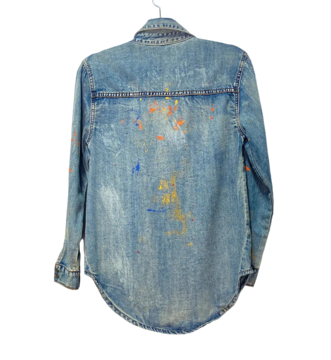 Size XS Denim Multi splatter Ladies Jacket