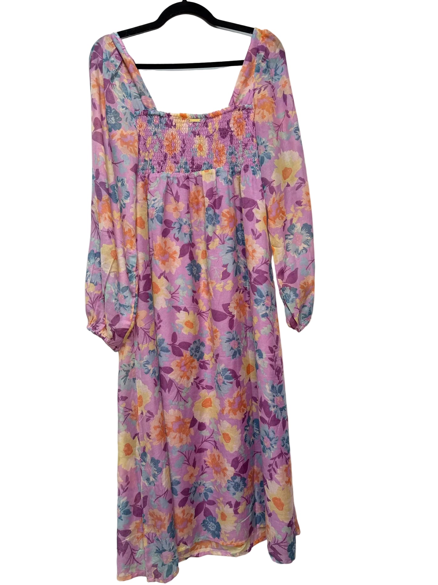 Size M Billabong Purple Yellow Floral Ladies Dress