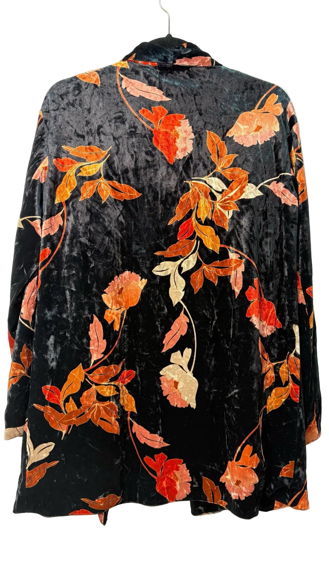 Size M Molly Bracken Black Orange Velvet Ladies 2 Part Top