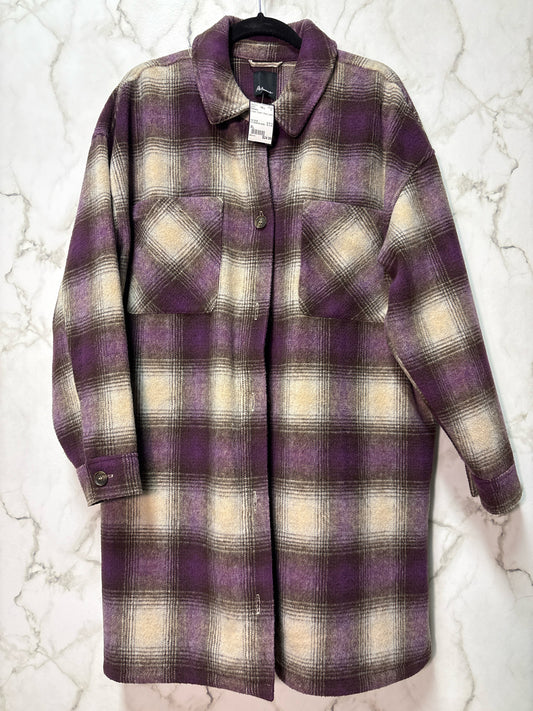 Size XL Reitmans Purple Cream Plaid Ladies Jacket
