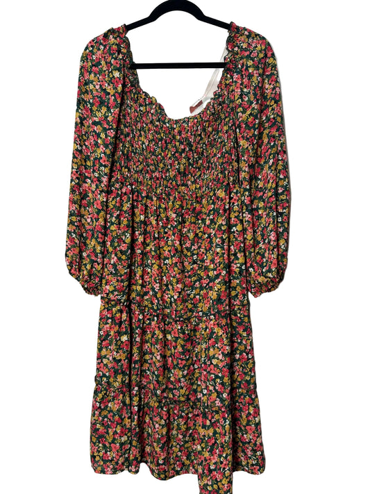 Size L Green Pink Floral Ladies Dress