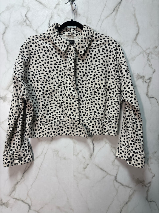 Size 6 Topshop White Black dots Ladies Jacket