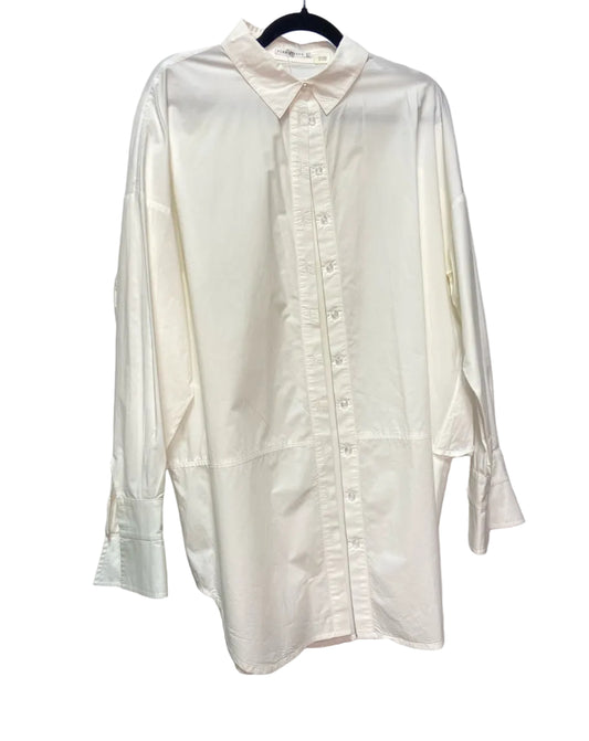 Size 4 Cream Button Up Women's Top