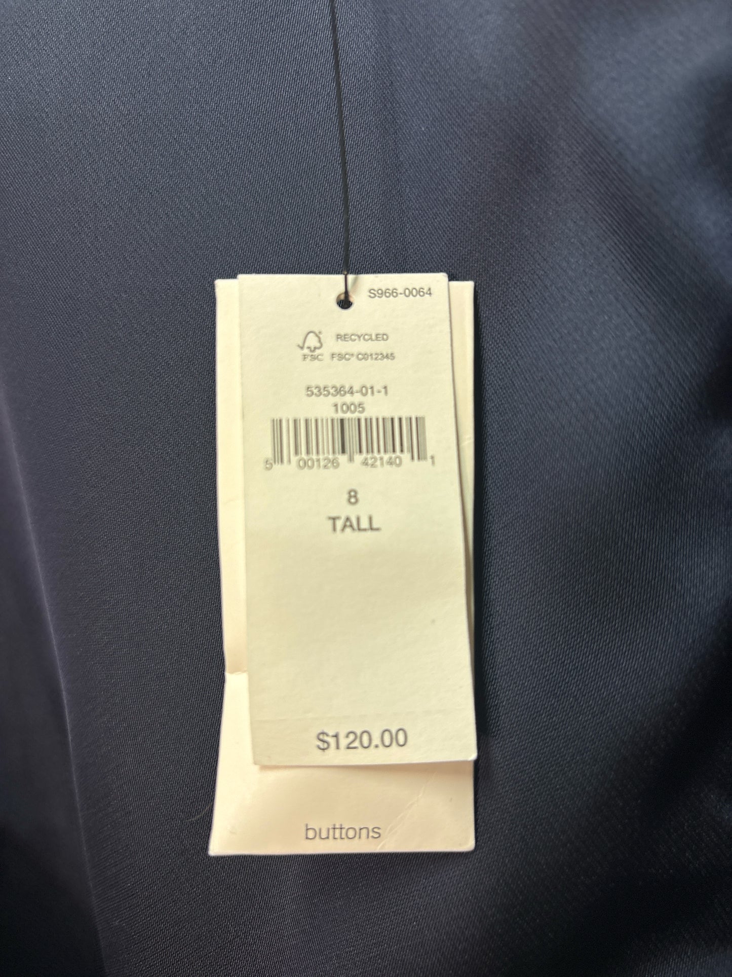 Size 8 Banana Republic Navy Brand New Satin Ladies Dress
