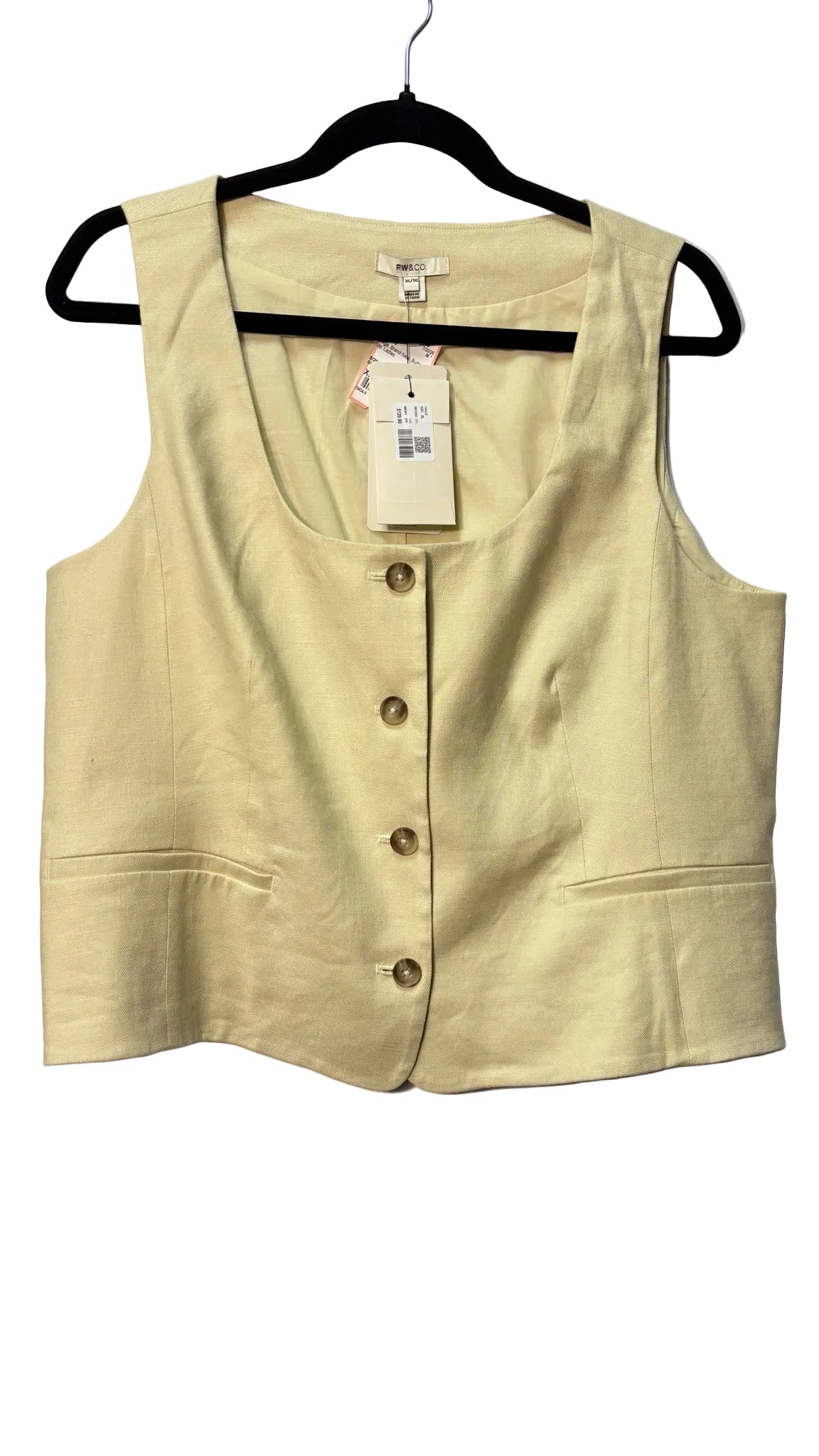 Size XL RW & CO Beige Brand New Button Up Ladies Top