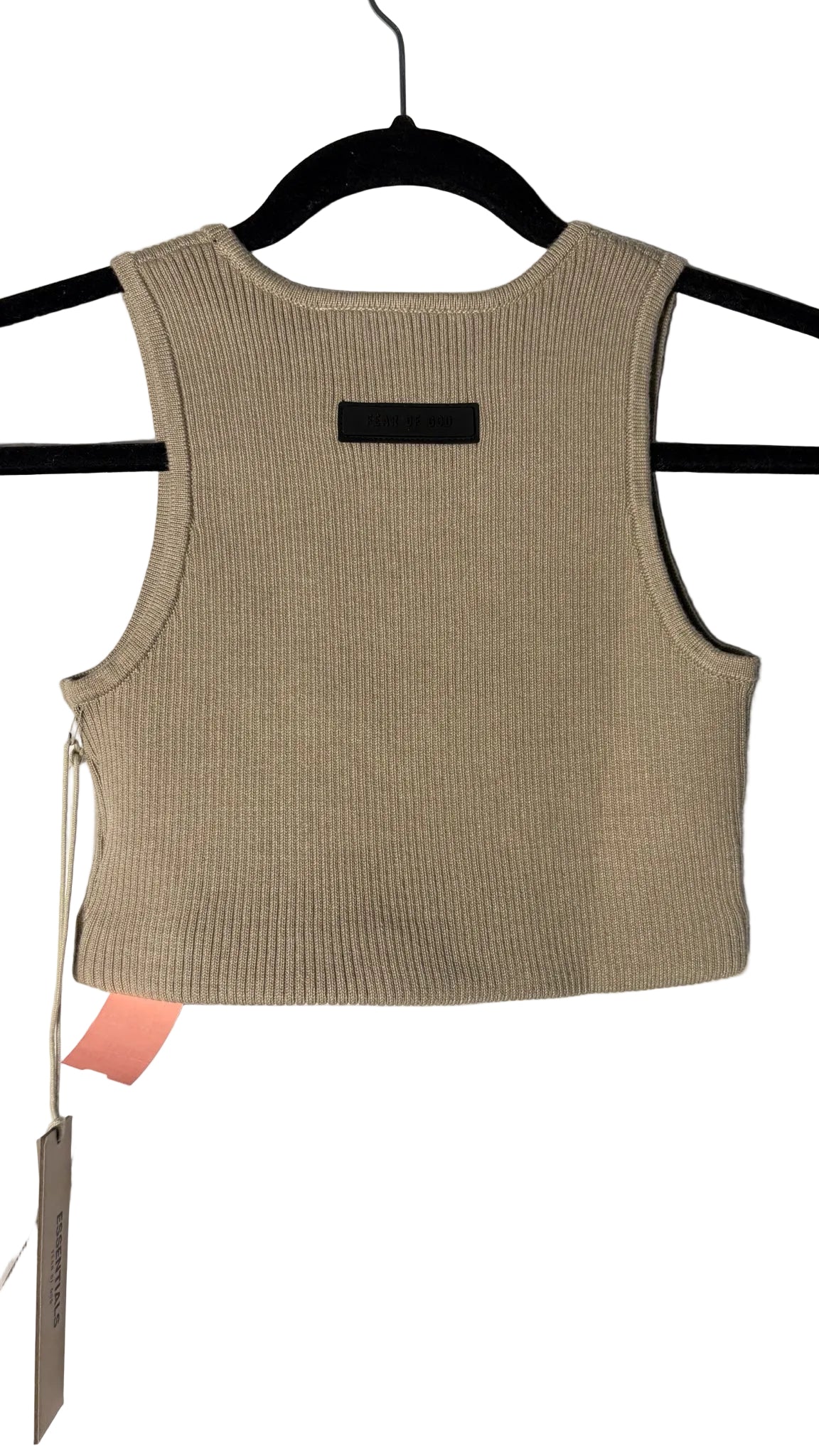 Size S Essentials Beige Ribbed Ladies Top